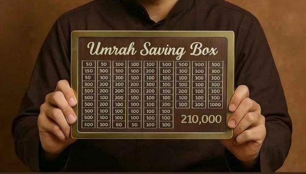 Umrah Saving Box – Box For Umrah Saving | Umrah Saving Box – Best Quality Umrah Saving Box – Umrah Saving Box Dark Brown, Wooden Money Box For Umrah – 210,000